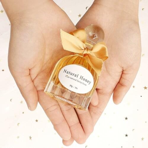 X10 New Luxury Glass Honey Jar 50ml Capacity 2oz Weight Honey Glass Jar Glass Covers Beautiful Wedding Party Gifts Honey Jars