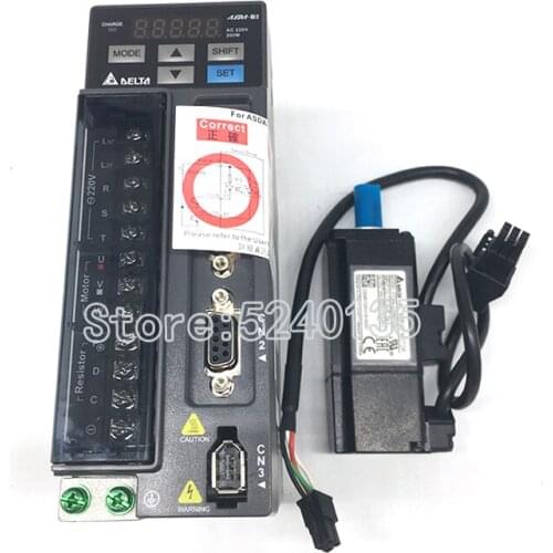 New 750W 0.75KW 2.39NM 3000rpm NEMA32 80MM ASD-B2-0721-B ECMA-C20807RS AC servo motor drive kit with 3m Cable