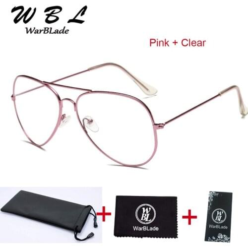 WarBLade Gold Glasses Clear Lens Women Vintage Optical Frame Eye Glasses Men Myopia glasses With Transparent Glasses Retro