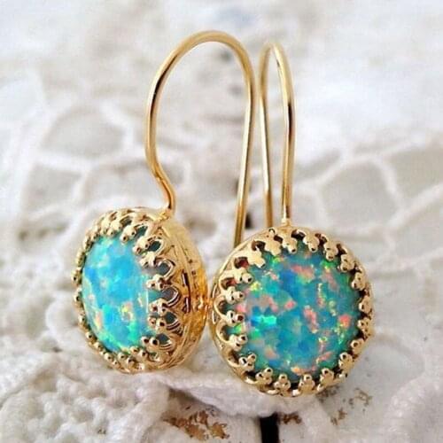 Opal Hook Earrings Bride WomenS Fashion Wedding Engagement Drop Dangle Earrings Jewelry Gift