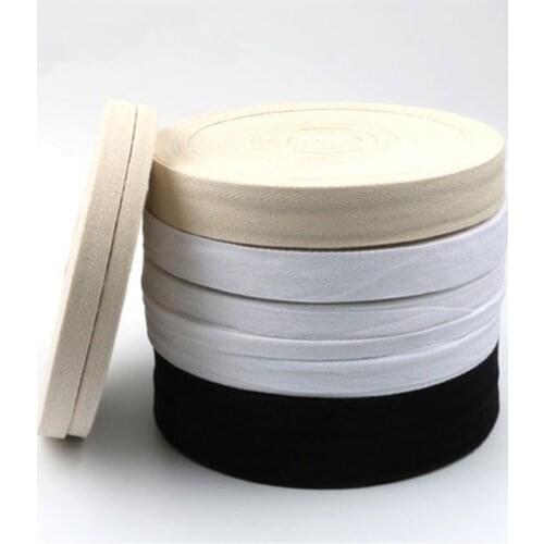 Handmade Diy Cloth Accessories 100% Cotton Herringbone Tape Package Cotton Ribbon 10MM 15MM 20MM 25MM 30MM 40MM 50MM50yards