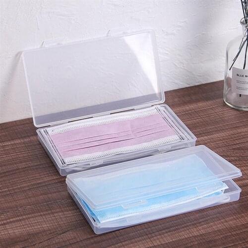 Transparent Mask Storage Case Dustproof Plastic Mask Organizer Box Holder Portable Storage Box Multifunctional Container