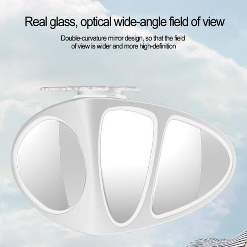 360 Rotation Adjustable Double Curvature Mirror View Car Blind Spot Mirror Wide Angle Mirror Front Wheel Car Assisted Mirror