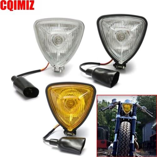 Old School Custom Triangle Motorcycle Headlight Lamp For Cafe Racer Chopper Bobber Cruiser Chopper
