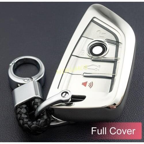 Smart Car Key Chain Ring Fob Case Cover Accessories For BMW X1 X2 X3 X4 X5 X6 X7 1 2 3 4 5 6 7 8 Series Silver