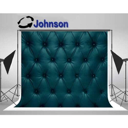 Tufted headboard Blue Capitone Checkered Soft Buttons backdrop High quality Computer print wall background