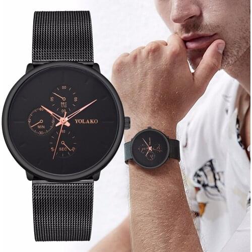 YOLAKO Mens Stainless Steel Watch
