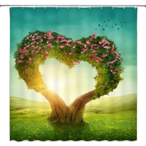 Bathroom Shower Curtain Natural Scenery Forest Bath Curtains 3d Print Waterproof Polyester Cloth With Hooks Home Bath Curtain