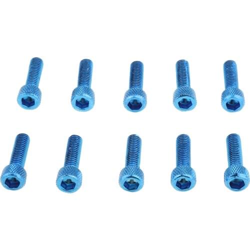 10pcs M6 X 20mm Alloy Steel Allen Hex Socket Cap Head Screw Bolt Blue
