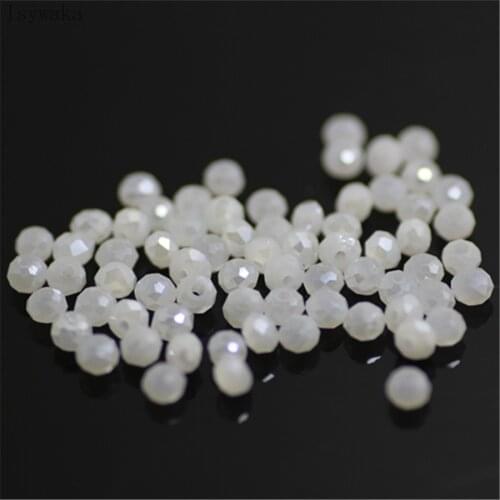 Isywaka Solid white ab Colors 3x4mm 145pcs Rondelle Austria faceted Crystal Glass Beads Loose Spacer Round Beads Jewelry Making