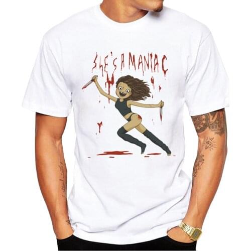 2018 Cheapest Fashion Maniac Design Men T-shirt Short sleeve men Bloody Girl Printed T Shirts Casual Funny Tops
