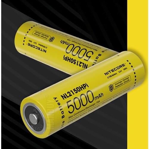 2021 SALE nitecore NL2150HPi 21700 5000mAh 3.6V i Series Protected Lithium-Ion Button Top Rechargeable Battery 1Pc Free Shipping