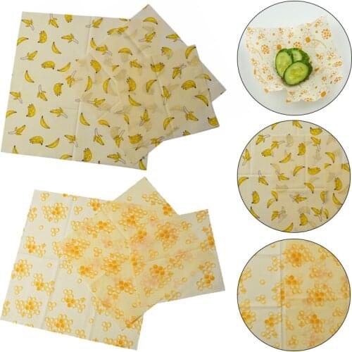 3pcs Beeswax Food Wrap Sustainable Food Wrap Packing Paper For Food Fruit Storage Pouch Reusable 20*18cm/27*25cm/35*34cm
