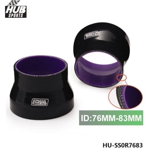 3"-3.27" 76mm-83mm 4-PLY Black Silicone Hose Reducer Ideal for Intercoolers For Scion FRS Toyota GT86 Subaru HU-SS0R7683