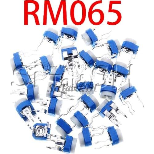 50pcs RM065 RM-065 100 200 500 ohm 1K 2K 5K 10K 20K 50K 100K 200K 500K 1M ohm Trimpot Trimmer Potentiometer Variable Resistor