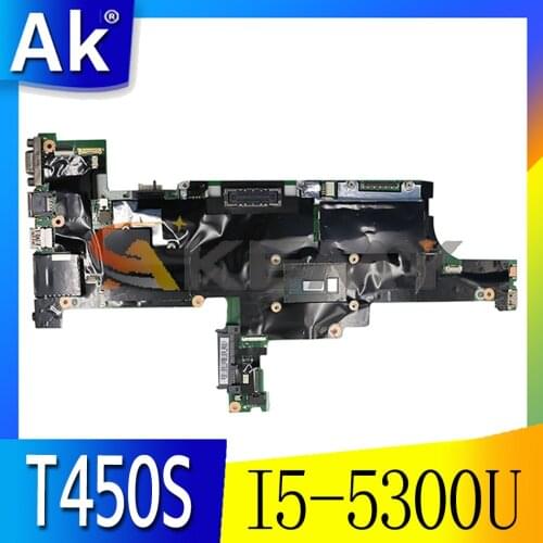 Akemy For Lenovo Thinkpad T450S Laptop Motherboard AIMT1 NM-A301 CPU I5 5300U 4G RAM Test Work FRU 00HT736 00HT737 00HT738