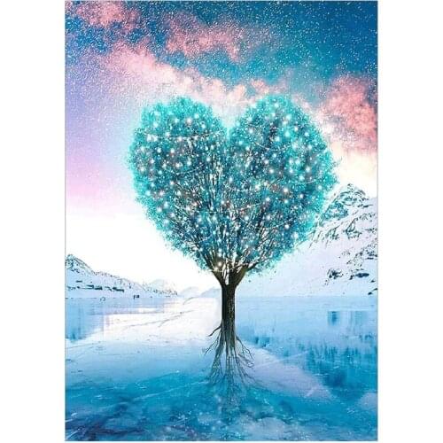 Love Tree DIY Diamond Painting Cross Stitch Landscape Diamond Embroidery Full Round Drill Decoration Home
