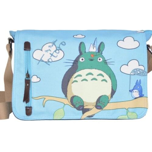 Anime cute Totoro Women Canvas Messenger Bag Shoulder bag Action Figure Printed Cartoon Backpack Crossbody Bags Handbags Gift