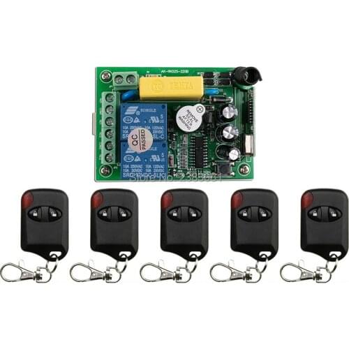 AC220V 2CH 10A RF Wireless Remote Control Switch System 5* cat eye transmitter & 1 *receiver relay Receiver Smart Home Switch