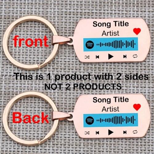 Stainless Steel Custom Music Code Keychain Fashion Trend Hip Hop Popular Song Code Friend Sister Brother Gifts