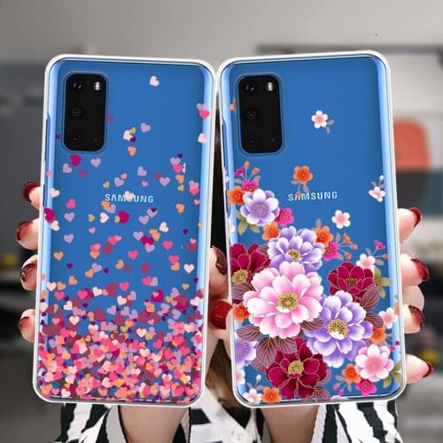 Flower Lace Floral Love Silicone Soft Case For Samsung S21 S20 FE S10 Plus NOTE 20 Ultra M02 F62 M62 M21 M30S M31 M31S M51 Cover