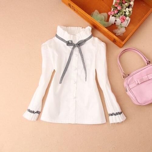 Children Clothing 2019 Autumn Girls Blouse School Girl White Blouse Kids Clothes Cotton Child Shirt Blusas Girls Clothes 2-16Y