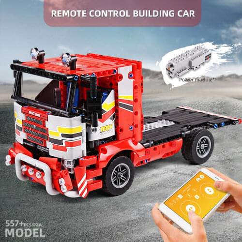 MOULD KING Electric MOC The Transport Truck Remote Control Car Building Blocks Bricks Kids Educational Toys Christmas Gift