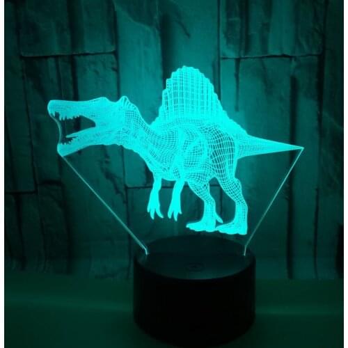 Dinosaur Spinosaur 3d Lamp Seven color Touch 3d Led Visual Usb Gift 3d Table Lamp Christmas decorative lights