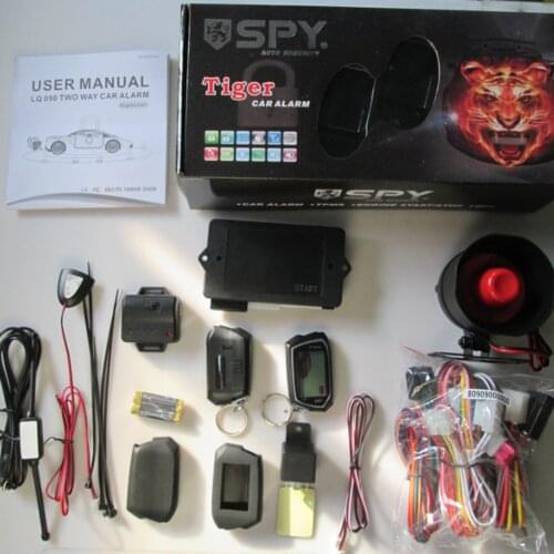 2 Way Car Alarm System EC201-M9 with 1.73 inch Big LCD Pager Display Remote Starter Turbo Timer Mode Shock Warning DC12V