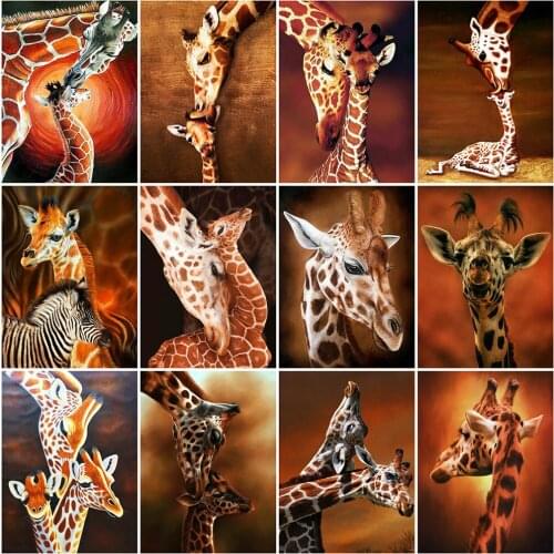 Evershine 5D DIY Diamond Painting Cross Stitch Animals Pictures Of Rhinestones Mosaic Diamond Embroidery Giraffe Home Decoration