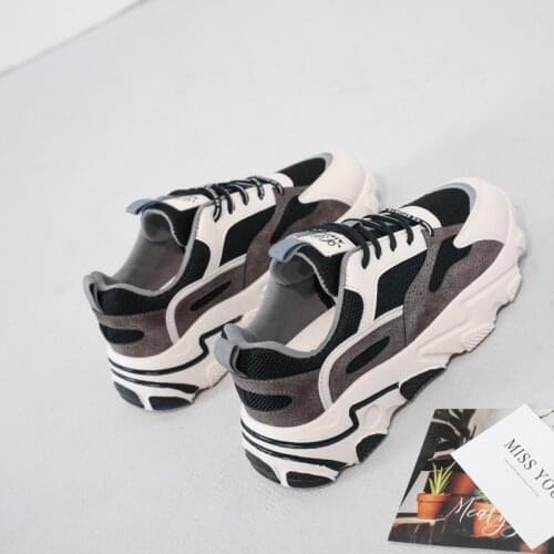Women Sneakers Fashion Breathable Chunky Casual Shoes Comfortable Thick Sole White Dad Flats Platform Female Walking Footwears