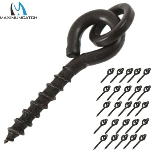 Maximumcatch 25pc/lot Flexi Bait Screws with Solid Ring Bait Carp Fishing Tool Chod Rigs Carp Fishing Accessories