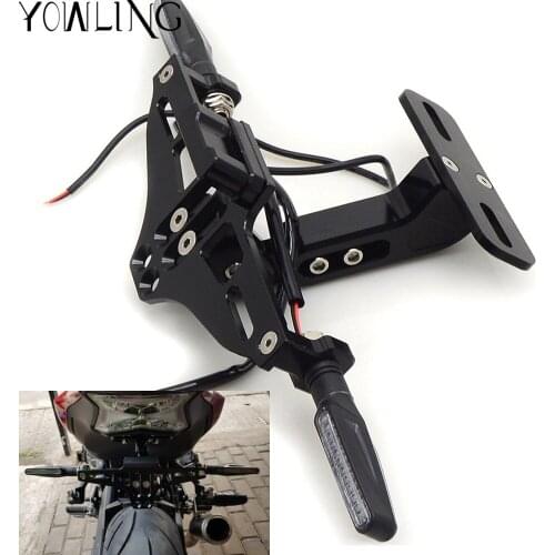 Motorcycle Parts motorbike Adjustable License Number Plate Frame Holder Bracket For Honda MSX125 Yamaha YZFR6 kawasaki Z800 ER6N