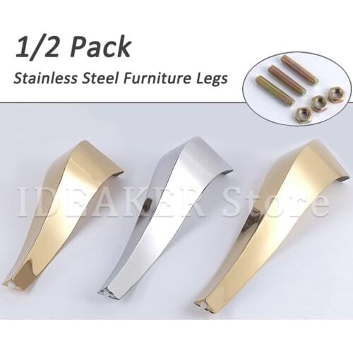 1/2PCS European Furniture Legs Feet Replacement For Tea Coffee Table Stool Bar Sofa Cabinet TV Stands 350/400/450mm with Screws