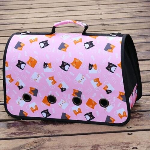 Portable Dog Cat Carrier Bags Shoulder Bag Blue Pink Pet Eight-hole Breathable Handbag Foldable Outdoor Travel Packets for Cats