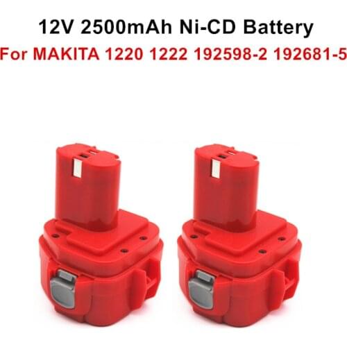 12V 2500mAh Ni-CD Rechargeable Power Tool Battery for Replacement for MAKITA PA12 1220 1222 192598-2 192681-5 193981-6 638347-8