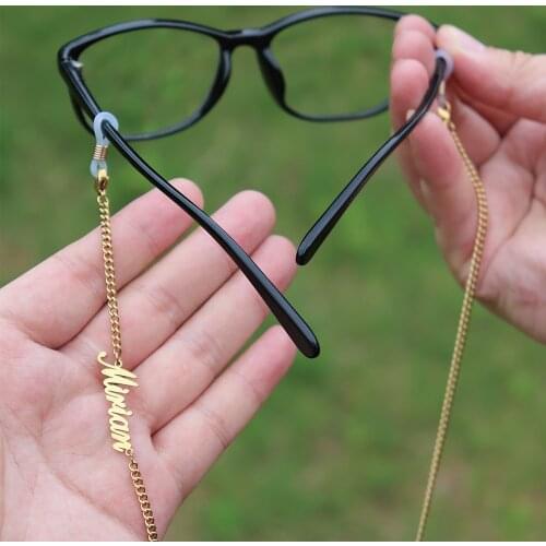 Festival Jewelry Customized Eyewear Name Necklace For Women Stainless Steel Chain Personalized Nameplate Necklack