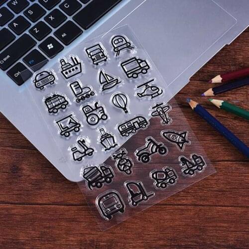 Clear Silicone Stamps Car Truck Transportation for DIY Scrapbooking/Card Making/Kids Fun Decoration Supplies