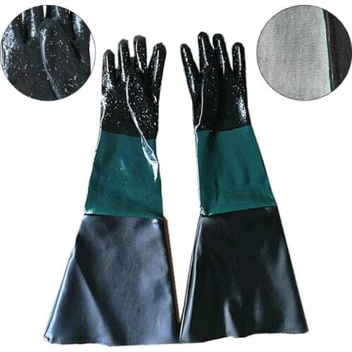 Rubber Sandblaster Sand Blast Sandblasting Gloves For Sandblast Cabinets Safety 964E
