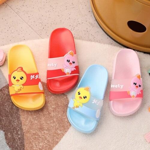 Cute Duck Wear Indoors Cartoon Childrens Sandal for Girls(Pink,Sky Blue,Yellow,Red Four Colors To Choose From)