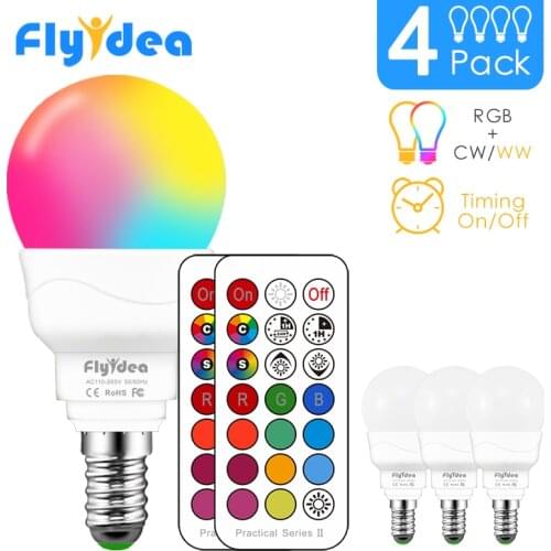 RGBW LED Light Bulb 21key Infrared controller Smart Bulb Lamp Multicolor Dimmable Color Changing LED Night Light AC 110V/220V