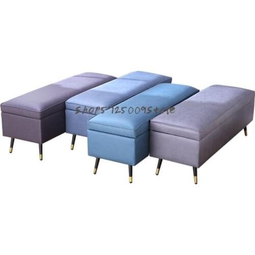 Womens clothing store rest area technology cloth long sofa stool storage bedroom cloakroom bed end stool orange deck