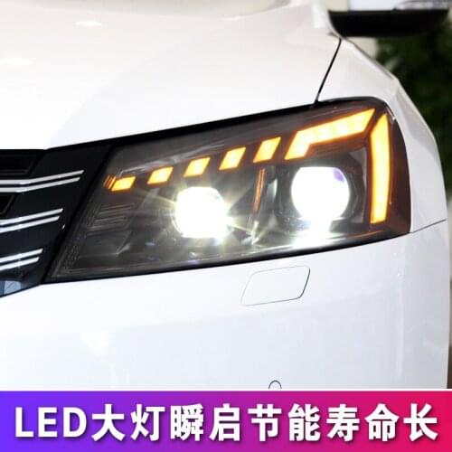 Tuning cars Headlight For VW Passat B7 Verson Headlights LED DRL Running lights Bi-Xenon Beam Fog lights angel eyes Auto