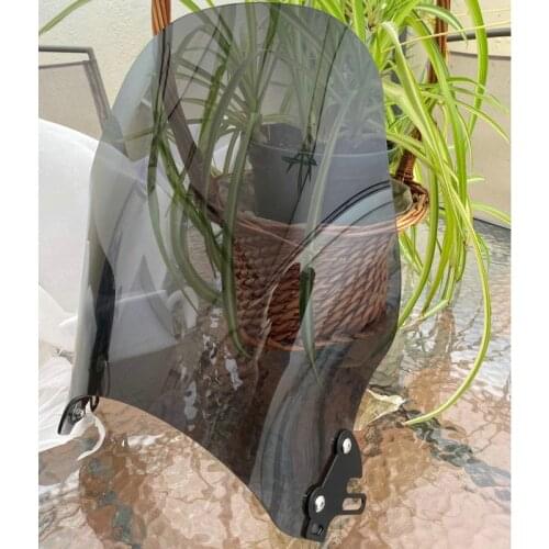 Universal Motorcycle Windshield Round Lights Street Bike Windscreen Screen Glass As For Honda Yamaha Kawasaki Suzuki Smoke Clear