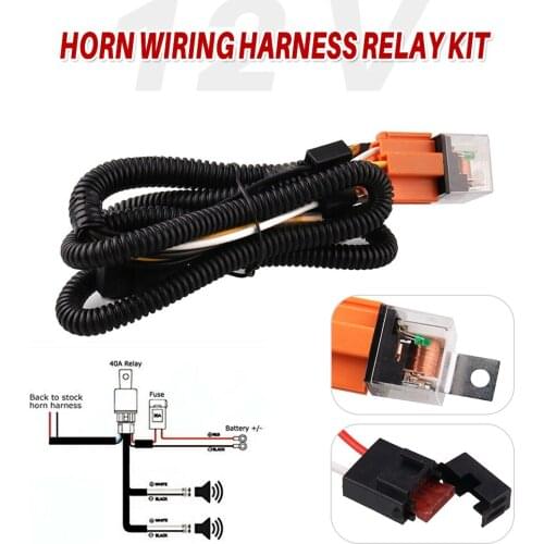 Universal 12V Horn Wiring Harness Relay Kit accessories For Car Truck Grille Mount Blast Tone Horns Truck Relay Fuse