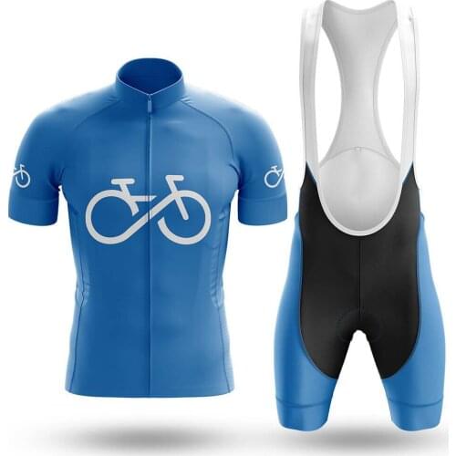 Bike Forever-blue Cycling Jersey Set Sport Team Bike Men Clothing Quick Dry Summer Sleeve Cycling Road Ride Shirt Bib Short Gel