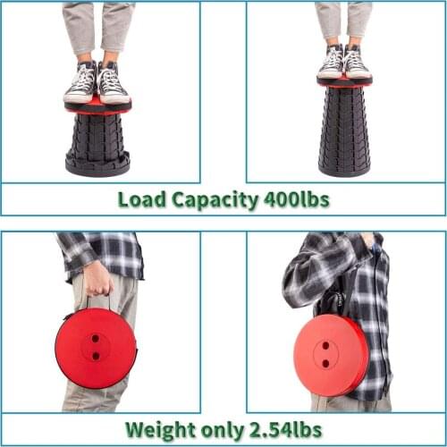 HIGH QUALITY Upgrade Portable Stool Telescoping Stool Lightweight Sturdy with Load Capacity Nylon Materia for Outdoor Activitie