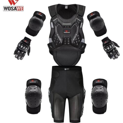 WOSAWE Motorcycle Protective Gear MTB Knee Protection Mountain Bike Off-road Elbow Protection Full Body Armor Spine Chest Gear