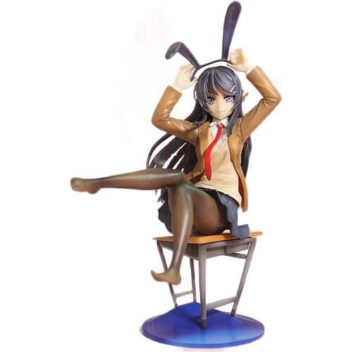 Japan Anime Rascal Does Not Dream of Bunny Girl Chair Sexy Anime Action Figure Toy Senpai Sexy Figure Toy Senpai Sakurajima Mai