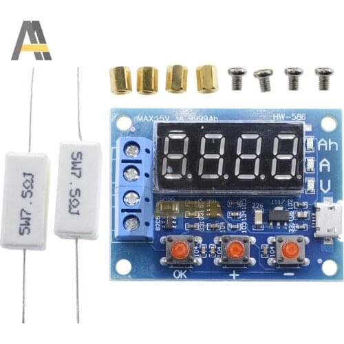 ZB2L3 LED Digital Display Battery Tester Module Resistance Lead-acid Capacity Discharge Meter 4.5-6V 18650 Lithium Battery Test